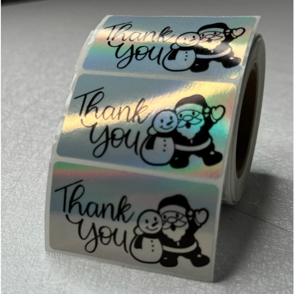 100 Thank You Christmas Stickers, Envelope Seals, Labels, Tags, Stamps,2.25